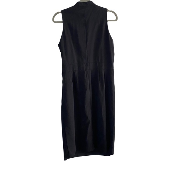 Burberry London Black Pleated Classic Wool Sleeveless Preppy Midi Dress Size 10 - Picture 3 of 8
